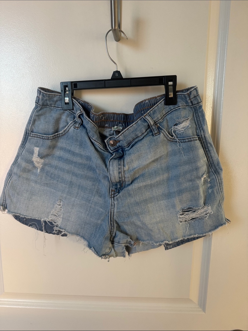 aerie DayDream Light Blue Distressed Denim Jean Shorts